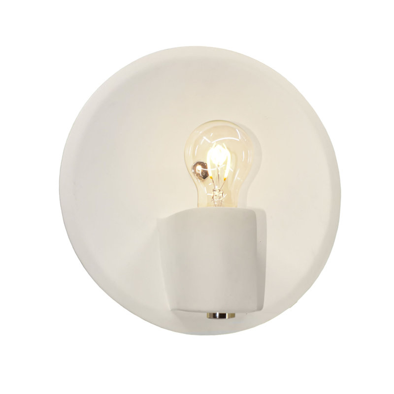 Baleskie Ceramic Candle Wall Light, Polished Brass, Matte White