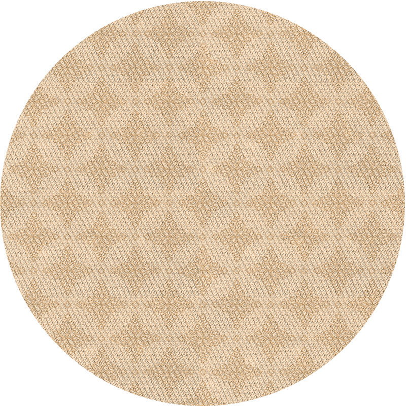 Tapis en laine beige, Rond 5 pi