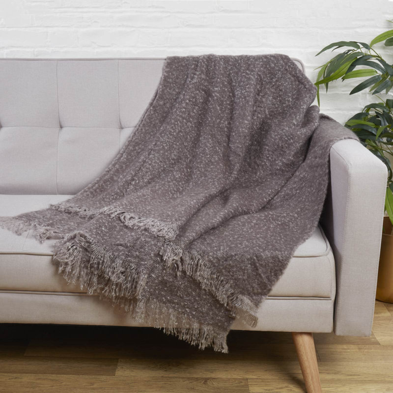Vikesha Throw Blanket, Charcoal