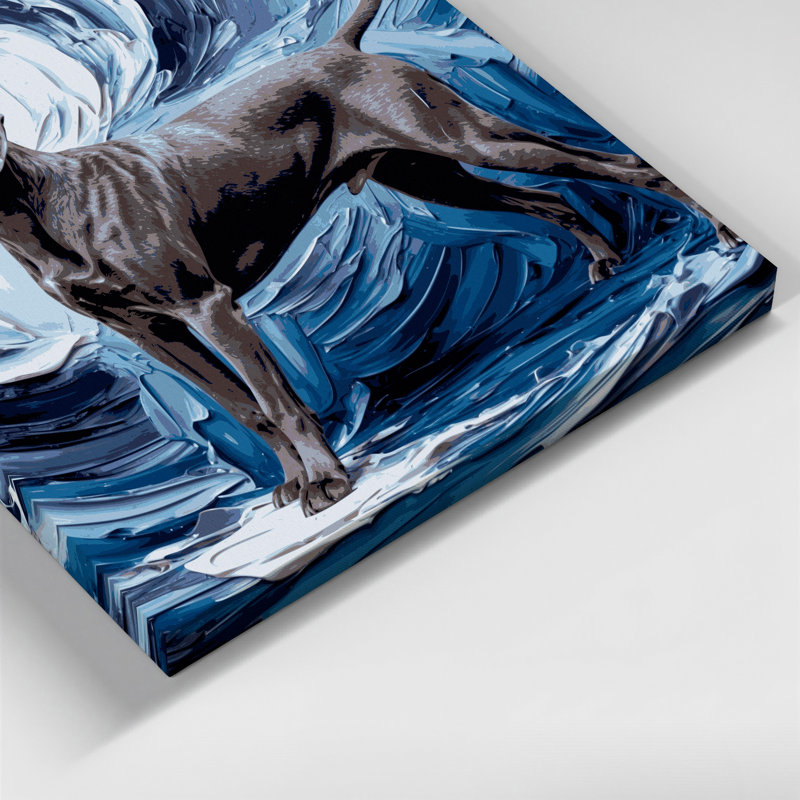 «Dogs Weimaraner», art mural sur toile grise, H 20 po x l 30 po