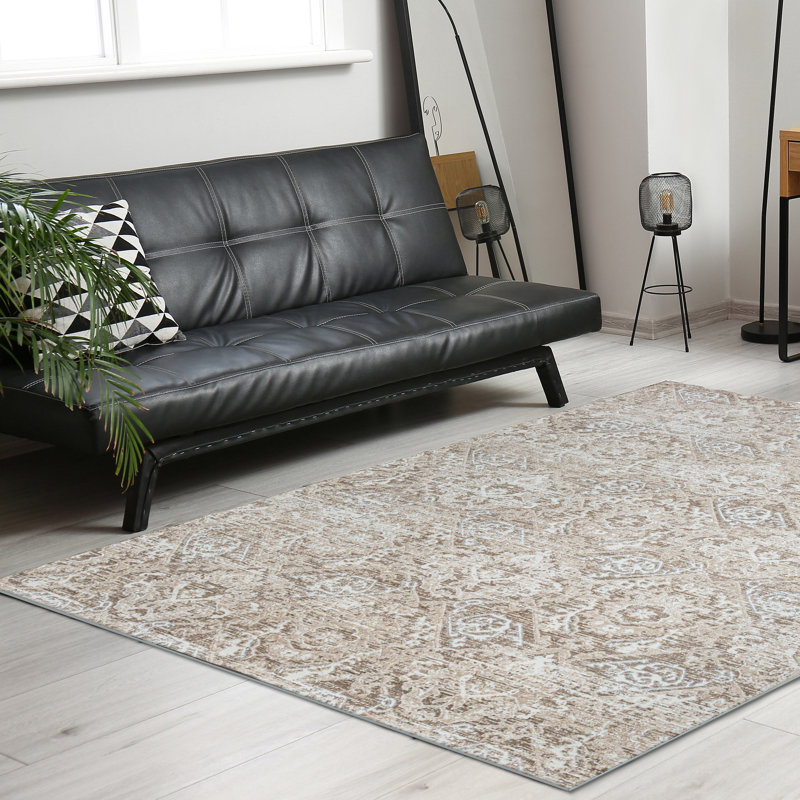 Aidy 1244 Transitional Abstract Beige Area Rug, Rectangle 7'10" x 10'6"