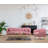 Elegant 3-Seat Sofa, Dusty Rose, 84.6 x 35.4 x 31.5 inches | Beech Wood & Chipboard Frame, 100% Polyester Fabric | Soft Grey Foam & Feather Cushions, Gold Metal Legs | Perfect for Glam Living Rooms & Hotels, 2 Pillows Included