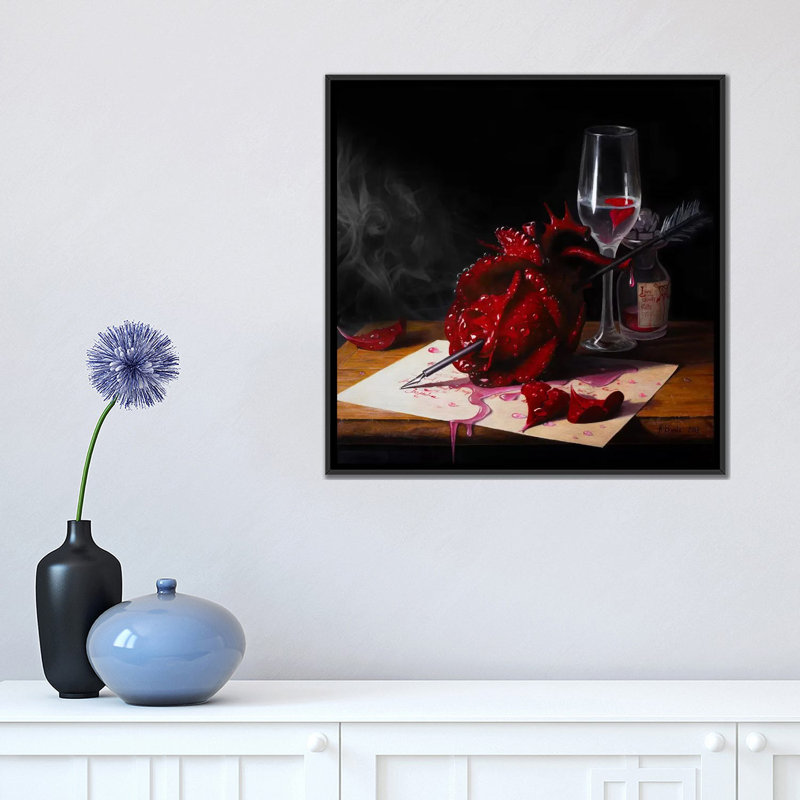 « love doucement tue iii », reproduction d’impression sur toile, H 18 po x l 18 po x P 1,5 po, Toile avec cadre noir