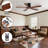 52 In. 5 - Blade Solid Wood Indoor Flush Mount Ceiling Fan with Remote Control