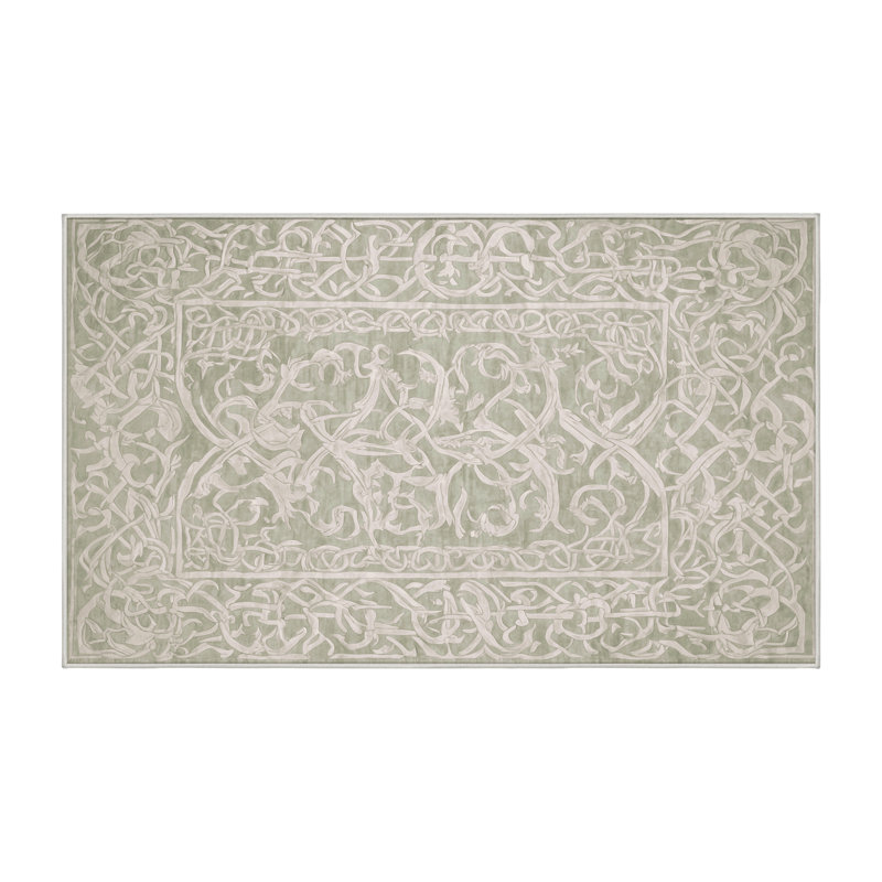 Machine Washable Beige Area Rug, Rectangle 8' x 12'