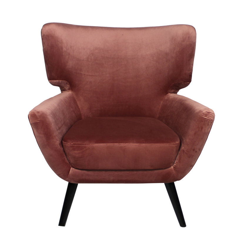Leanos Velvet Armchair, Blush Velvet