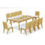 10 Seats 11 Pcs Grade-A Teak Wood Dining Set: 83" Rectangle Table And 10 Atnas  Armless Chairs #11AT1800-1799173344-1799173351