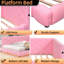 Lit plateforme tapissier en mousse avec ports USB et ceinture DEL-47129745