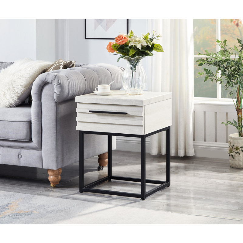 Meuble à chaussures blanc céleste - Rangez vos chaussures avec style grâce à cette table d'appoint avec tiroir. Pratique et élégante. Matériaux. 18,02 cm (l) x 17 cm (p) x 24 cm (h).