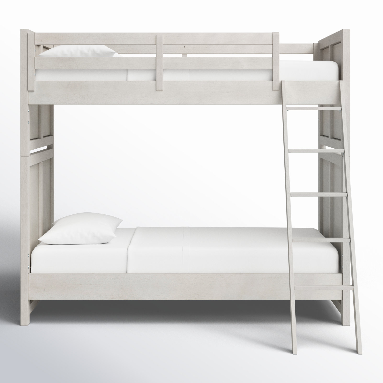Halley Twin over Twin Solid Wood Standard Bunk Bed, White