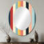 Motif de rayures colorées nostalgie - miroir ovale multicolore-61446187