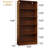 71" Tall Book Shelf, 5 Tier Large Bookshelf, Standing Wood Display Book Shelf For Living Room, Office, Library-766312539