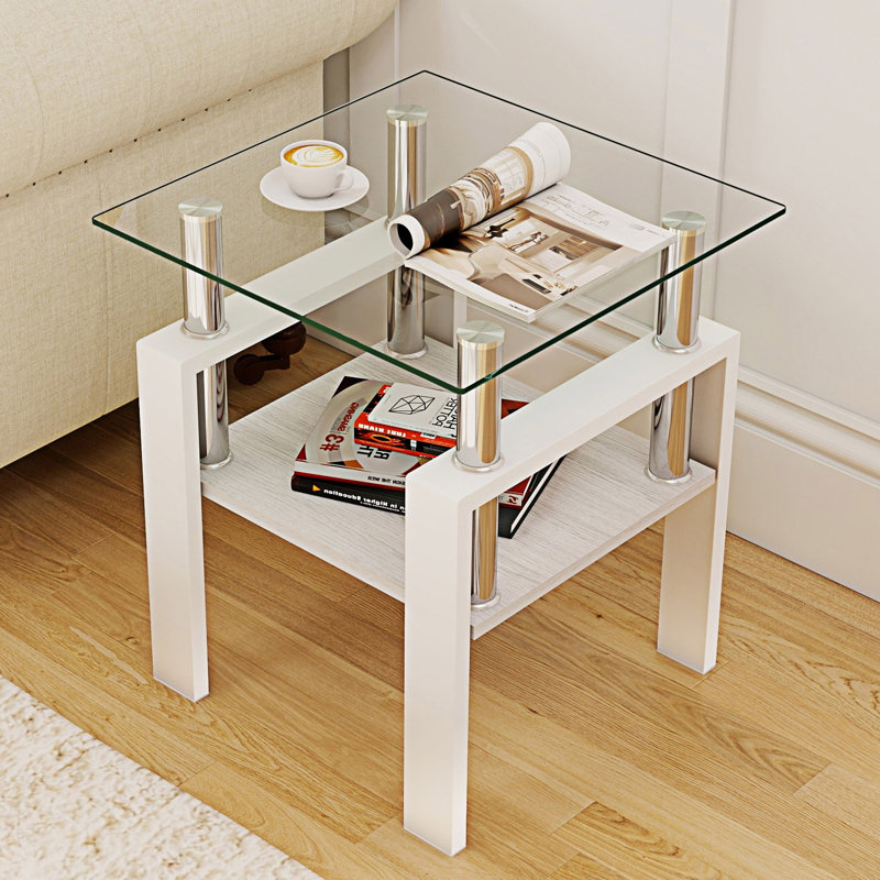 Ensemble de tables basses, Clair, Blanc