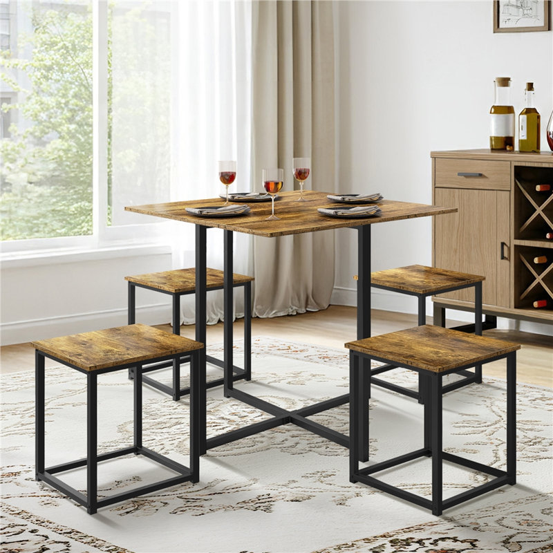 Ensemble repas pour 4 personnes Fawaz, Brun rustique, Brun rustique