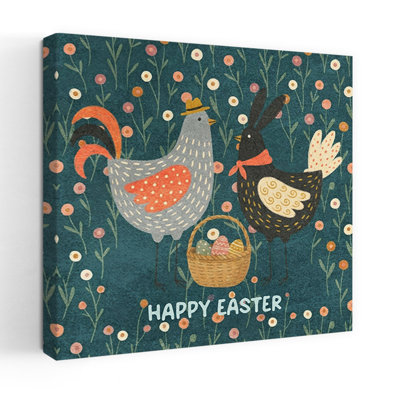 Reproduction d'art de Pâques, fleur de lapin et lapin, forêt, art mural