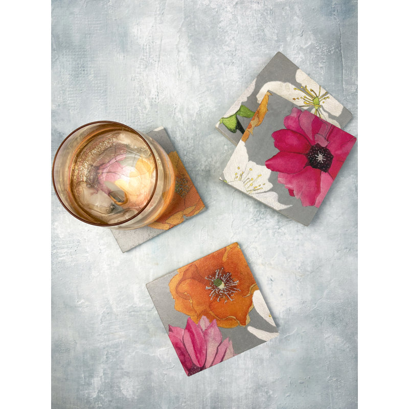Ensemble de sous-verres carrés 4 pièces