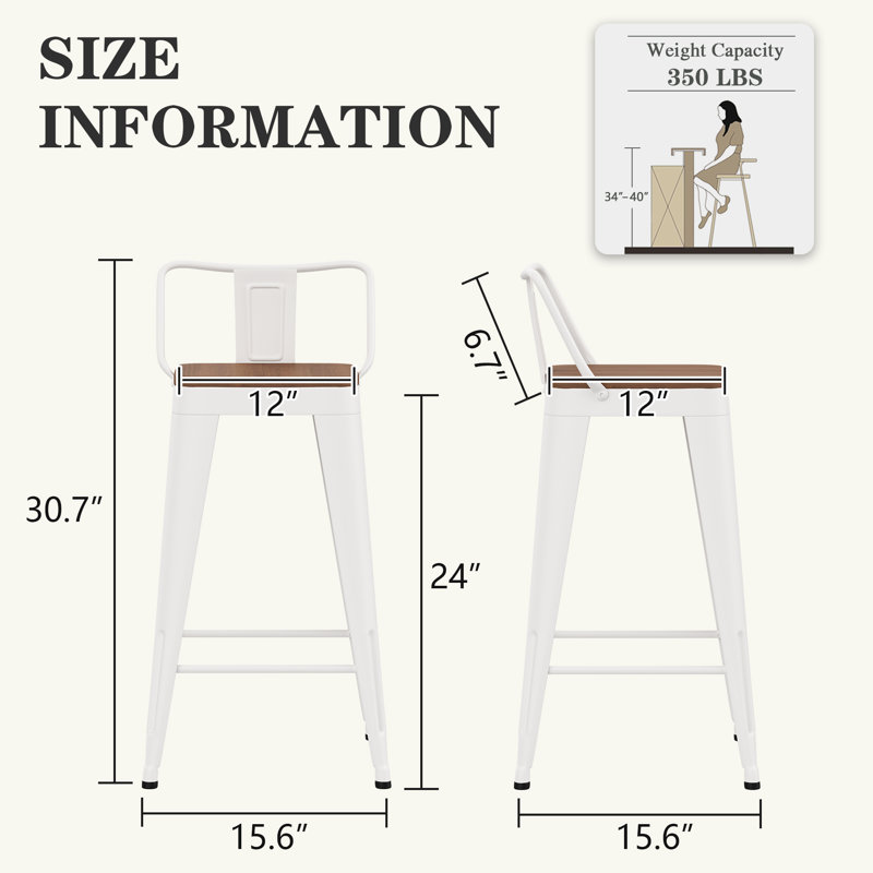 Swivel Metal Counter And Bar Stools, Cream, Counter Stool (24" Seat Height)