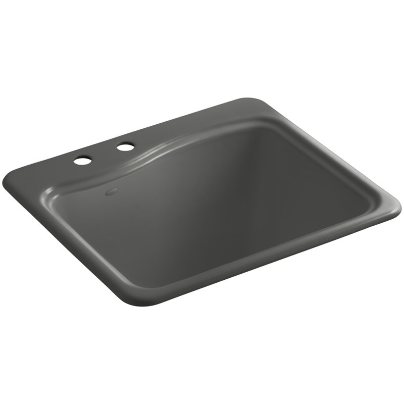River Falls Metal Rectangular Drop-In Bathroom Sink, Thunder Gray, 2