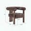 Chaise d'appoint moderne à accoudoirs arrondis, revêtement en velours et conception à trois pieds-440629669