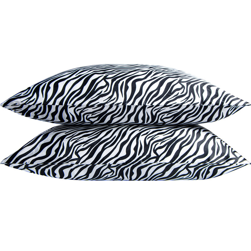 2 Pack Satin Marble Print Pillowcases, King Pillow Case with 2 Pillowcases, White Marbling
