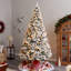Sapin de Noël floqué avec lumières DEL-1822545245