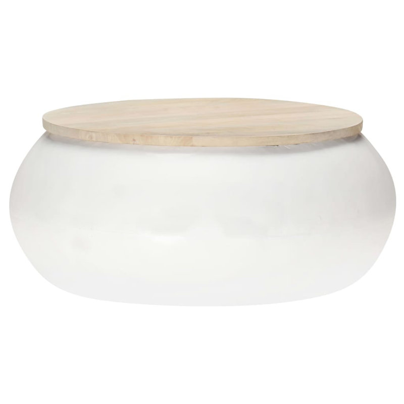 Adreena Frame Single Coffee Table, White, Brown