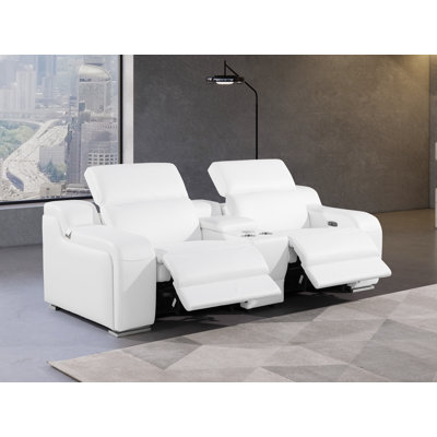 Causeuse inclinable électrique en cuir 3 pièces 3 pièces avec repose-tête électrique