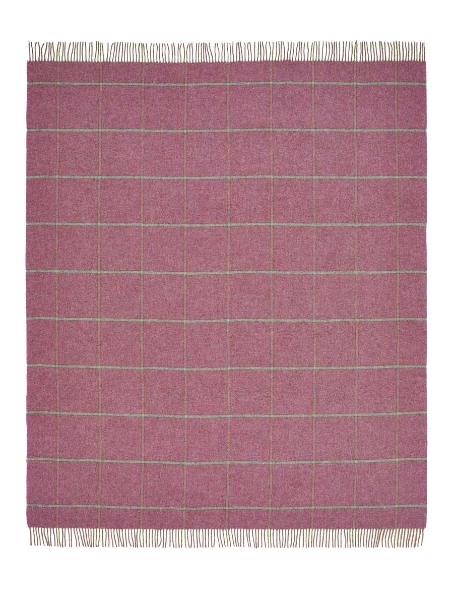 Shetland Wool Throw/Blankets Hand Woven Blanket, Purple Geometric