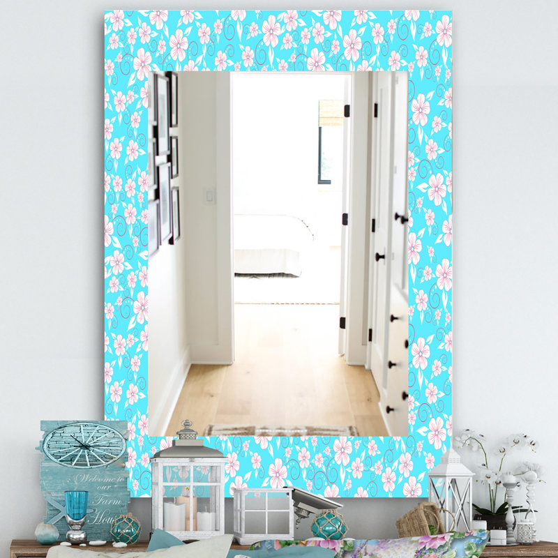 Miroir de salle de bain/meuble-lavabo moderne fleur, H 24 po x l 32 po