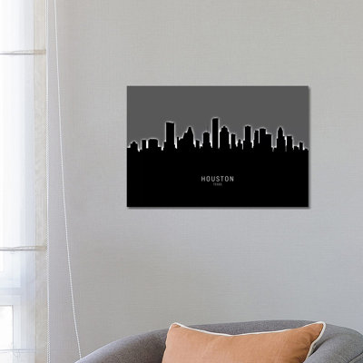 Houston Texas Skyline by Michael Tompsett - Wrapped Canvas Print