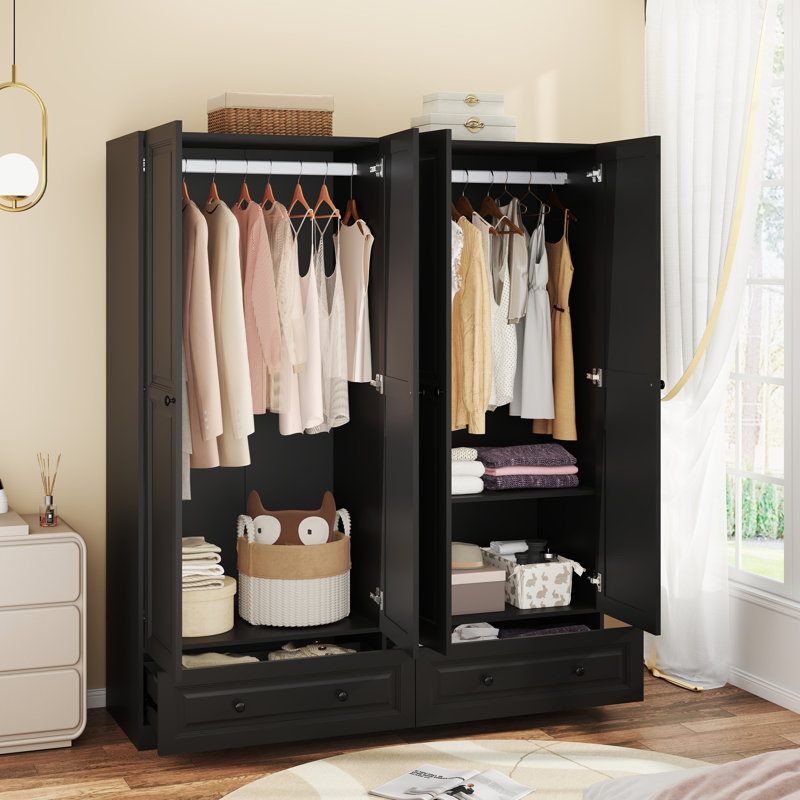 Armoire 74 "avec 2 tiroirs , Black