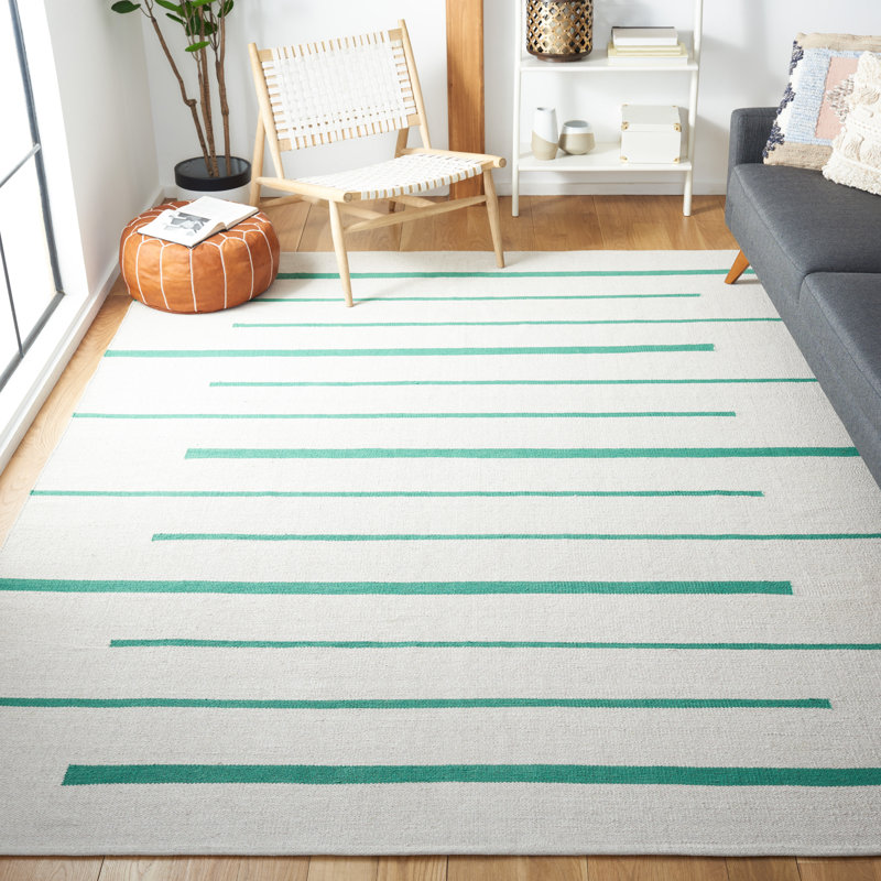Estremara Hand Woven Cotton Striped Rug, Rectangle 8' x 10'
