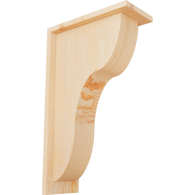 Corbeau Carmel avec plaque arrière, H 20 po x l 5,5 po x P 12 po, Sapin de Douglas, Lisse