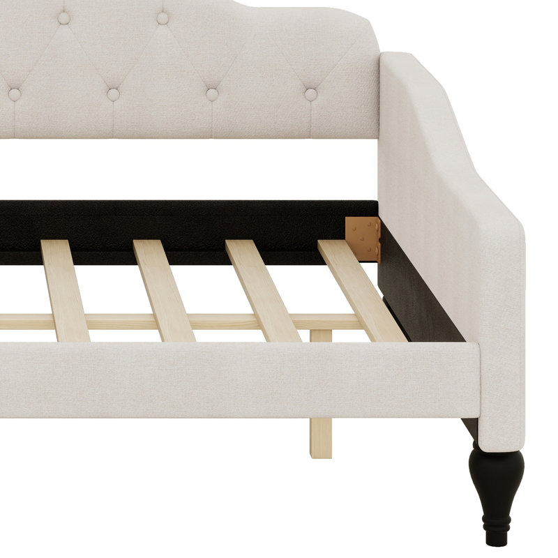 Lit de jour rembourré capitonné en bois au design élégant avec stable et durable