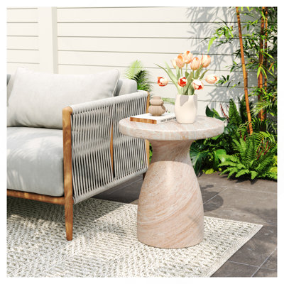 Table d'appoint en béton léger d'extérieur / d'intérieur Travertine
