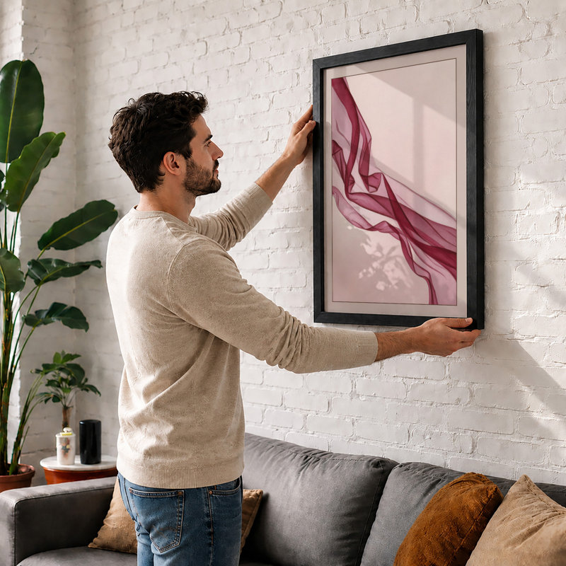 Flowing Ribbons Modern - Print, A1 - 84.1 x 59.4 cm, White