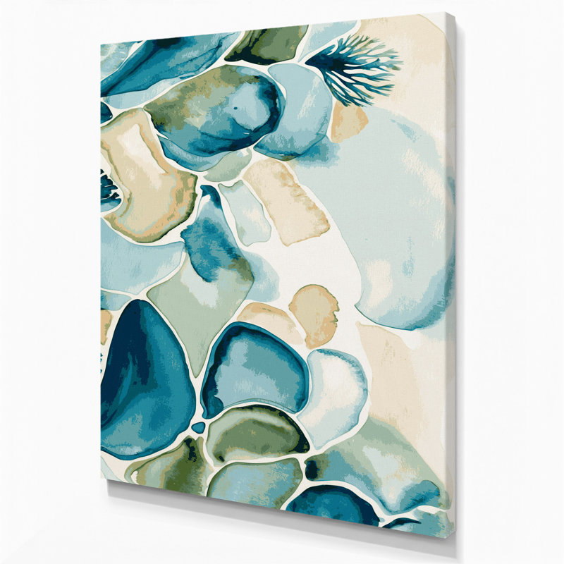 Aquarelle abstraite 22, art mural sur toile beige, H 18 po x l 12 po
