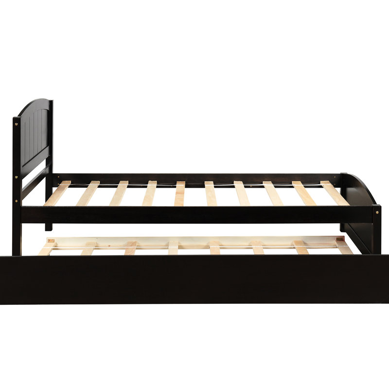 Lit plateforme simple avec lit gigogne, teinte - Bois massif pour un lit gigogne confortable et pratique dans une bonne nuit de sommeil