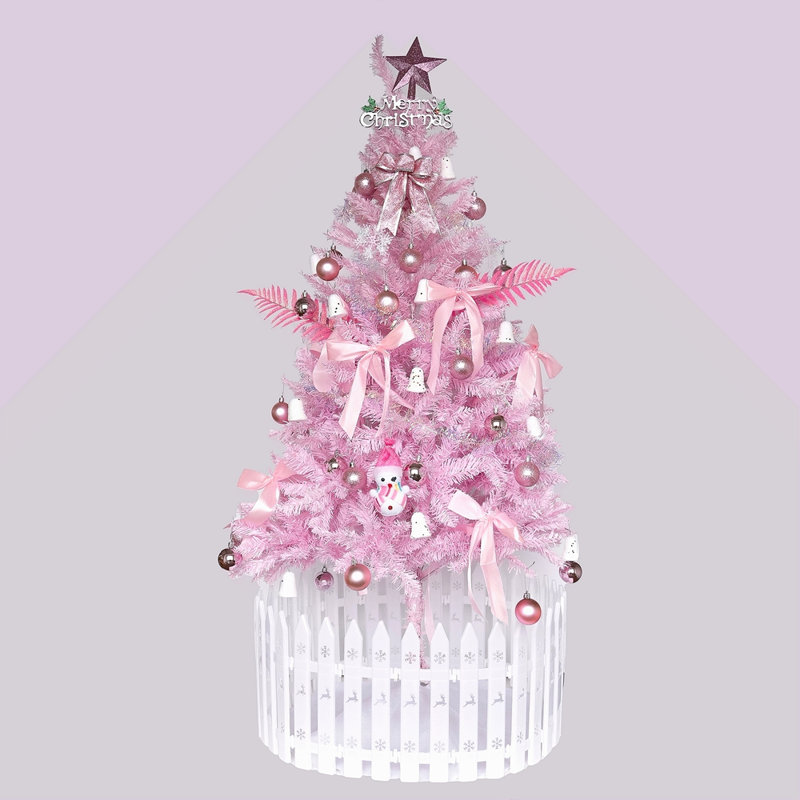 Arbre de Noël 6 pi - rose, H 6 pi