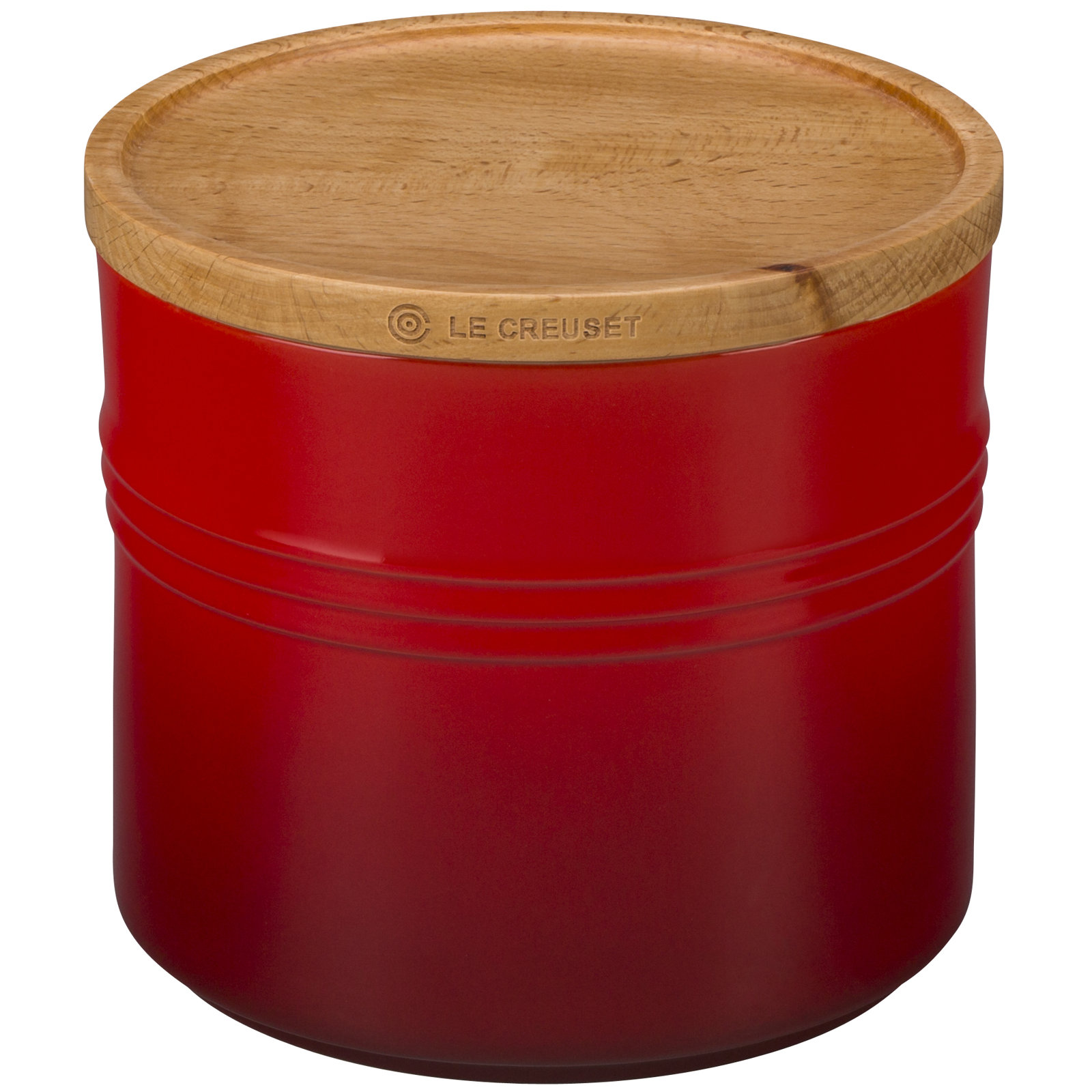Metallics Kitchen Canister, Cerise, 5.25" H x 5.5" W x 5.5" D