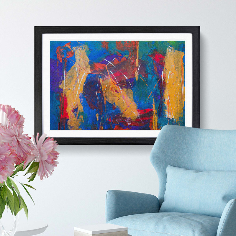 Abstract Vol.376 by S.Johnson - Framed Print, 27cm H x 36cm W x 2cm D, Black Framed
