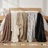 3 Pieces Full/Queen Ultrasoft Faux Fur Ribbed Comforter Set,Mocha
