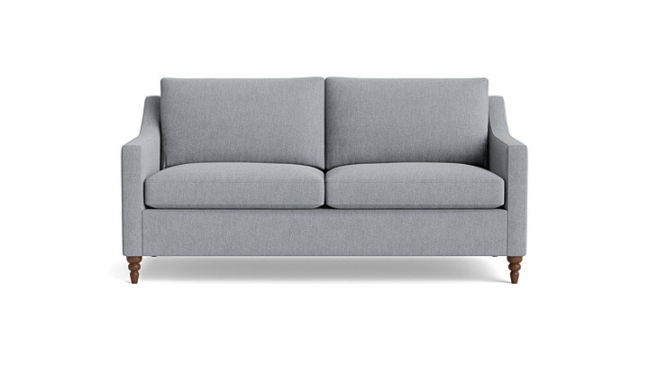 Vera Loveseat (70"), Walnut Finish (Turned), Performance Weave - Zinc