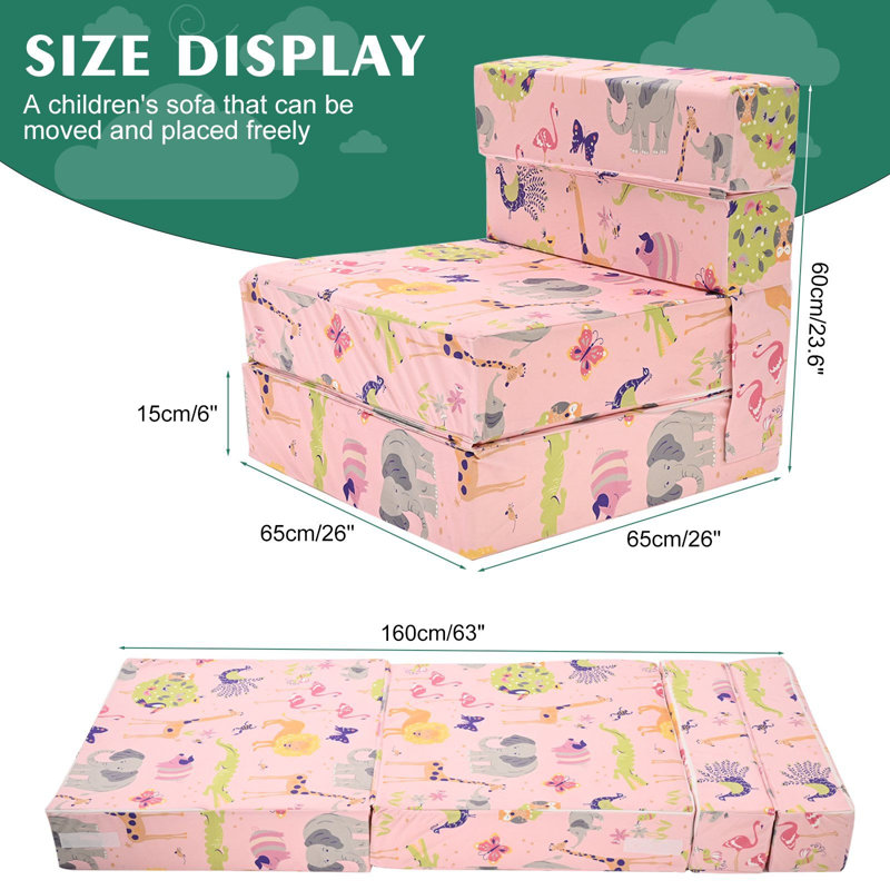 Matelas de plancher pour canapé-lit Guedira, Rose
