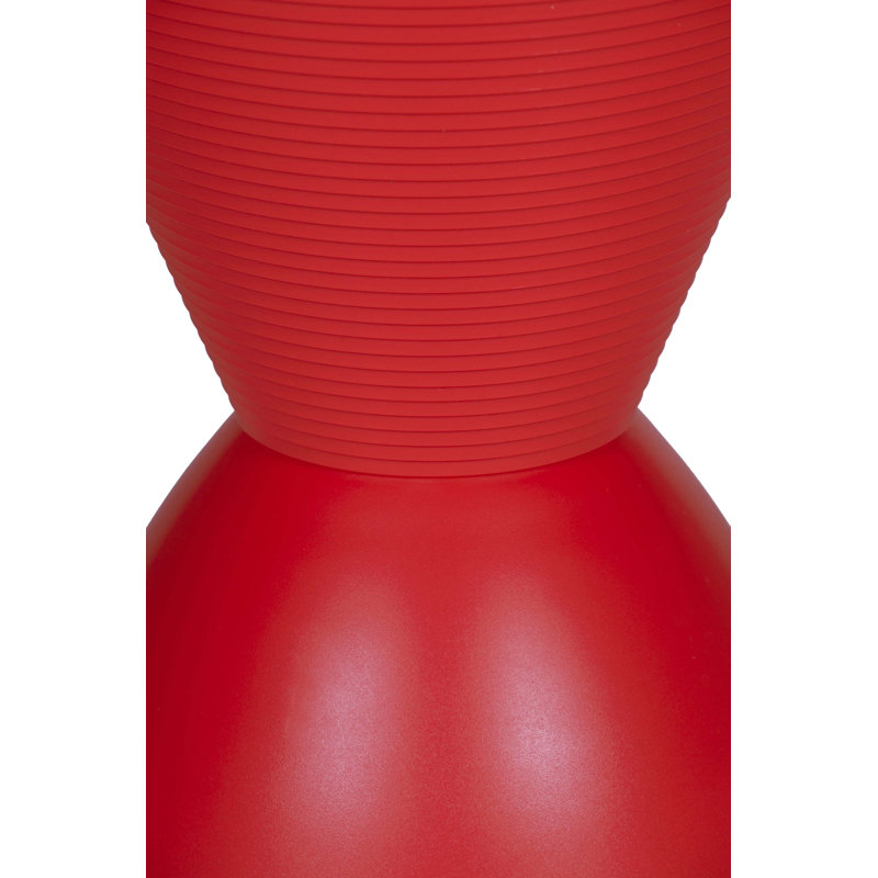 Red Hourglass Acrylic Side Table with Hidden Storage