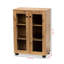 Armoire d'appoint avec portes en verre à finition chêne Gunwald, H 32,85 po x l 23,45 po x P 12,45 po