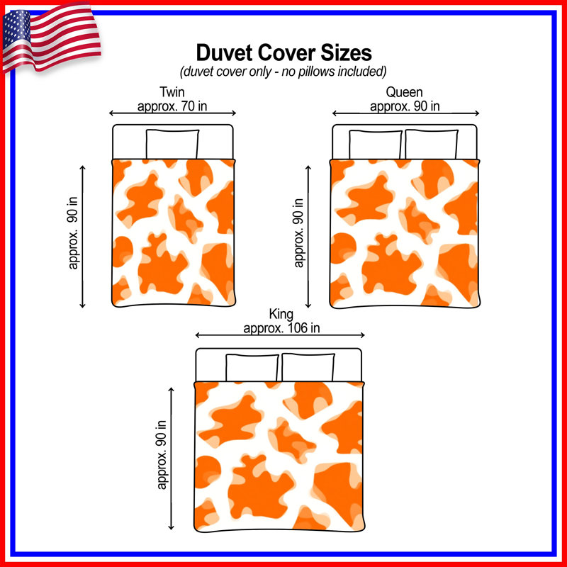 Orange Camouflage Pattern Duvet Covers, Queen