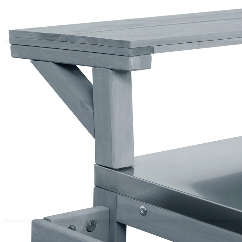 Chariot de gril roulant extérieur avec support de rangement interne, Bleu
