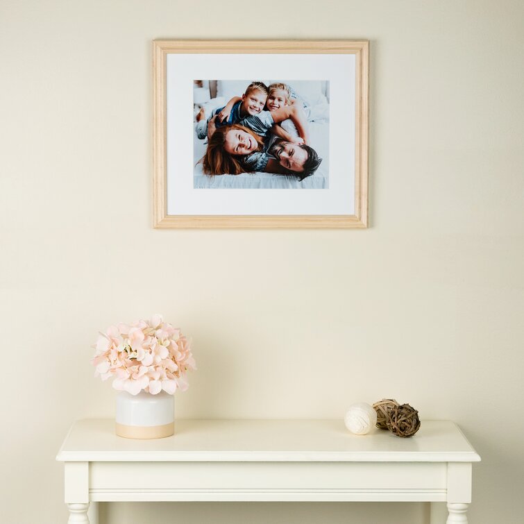  24x30 Frame White Real Wood Picture Frame Width 0.75 Inches, Interior Frame Depth 0.5 Inches