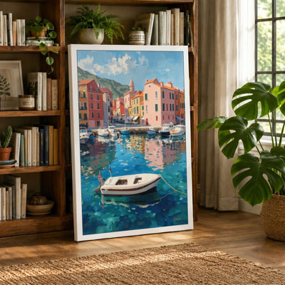 Mediterranean Harbor Coastal - Wrapped Canvas